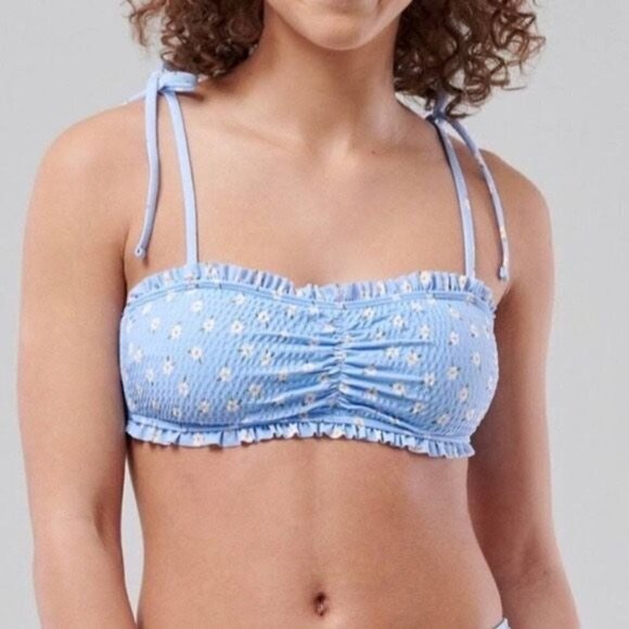 NEW Hollister Size Large Bikini Top Floral Daisy Ruffle $32.95 - Picture 1 of 8